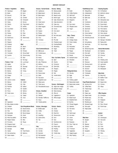 grocery checklist