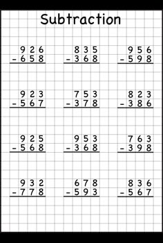 Best Subtraction Regrouping Images Subtraction Regrouping Math Worksheets On Graph Paper Addition No Regrouping Addition Regrouping Subtraction No Regrou