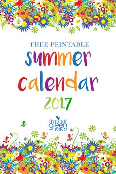 summer calendar printable
