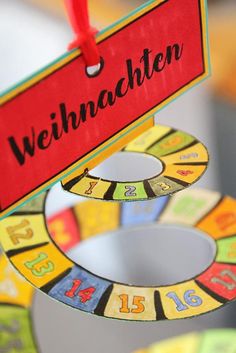 DIY Bastelbogen Countdown Spirale, Weihnachten, Volljährigkeit, Rente 