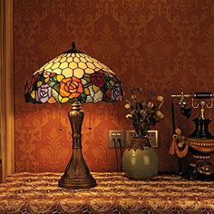 HDO Lampada da Terra in Vetro colorato Fatto a Mano Creativo Elegante in Stile Pastorale Europeo mediterraneo da 16 Pollici Blu