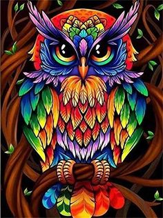 DIY 5D Diamond Painting by Number Kit,Owl Home Decor,Owl Diamond Painting Kits for Adults Rhinestone Embroidery Cross Stitch Kits Supply Arts Craft Canvas Wall Decor Stickers Home Decor 30x40 cm