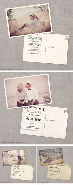 Hágalo usted mismo Save The Date de noche de boda tarjetas de escribir su propio invita a día noche RSVP 5