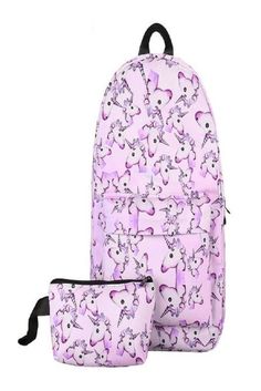 Unicorn Panda Pink Bear Side Themed Casual Shoulders Backpack Travel Mini Bookbag Book Back School Bag For Girls Boy Women Men Merchandise