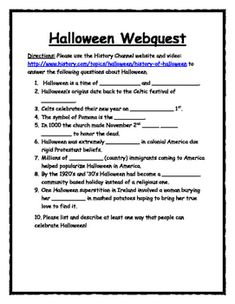 think like a historian with a quick and easy halloween webquest utilize the history channels video and description of the holiday to learn about the - Halloween Web Quest think like a historian with a quick and easy halloween webquest utilize the history channels video and description of the holiday to learn about the - Halloween Web Quest