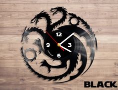 Owls FIgurines/_Exclusive wall clock made of vinyl record/_GIFT/_DECOR