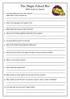 Magic School Bus Summary Worksheet I Believe In Science The Magic School Bus Dvd Questionnaire E