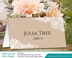 place card format