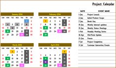 yearly calendar excel template