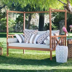 Outdoor Patio Daybed With Ottoman 2 Piece Wooden Lounge ... Outdoor Patio Daybed With Ottoman 2 Piece Wooden Lounge ... on Belham Living Brighton Outdoor Daybed id=68765