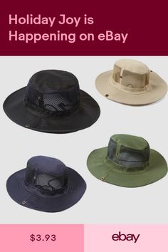 Mens Sun Hat Cap Bucket Outdoor Travel Festival Fishing Cap White Navy Blue S-XL