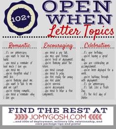 What To Put Inside Your Open When Letters What To Put Inside Your Open When Letters