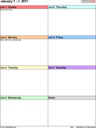 free weekly calendar maker