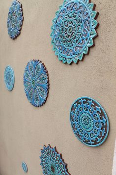 Decorative Tile Wall Art Endearing 6 Moroccan Suzani Or Mandala Wall Hangings Made From Ceramic Decorating Inspiration Decorative Tile Wall Art Brilliant 6 Moroccan Suzani Or Mandala Wall Hangings Made From Ceramic Design Ideas