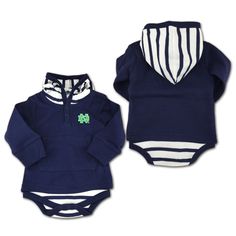 Notre Dame Fighting Irish Two Tone Football NCAA College Newborn Infant Baby Creeper