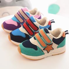 Brilliant sun Kids Casual Shoes Breathable Mesh Patchwork Hook/&Loop Sport Running Shoes