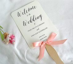 printable wedding program template rustic wedding fan program