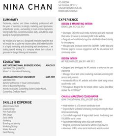 fashion marketing resumes