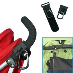 Pack of 3 Pram Hooks Buggy Pushchair Bag Shopping-bag Holder Clips