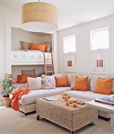 The 14 Best Natural Colours Living Areas Images On Pinterest Orange And Beige Living Room Love The Bunkbed Nooks