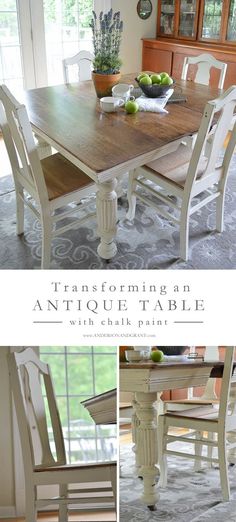 Antique White Dining Room Best Dining Table & Chair Redo Very Cute Ideas All Over Her Blog Design Ideas Antique White Dining Room Glamorous Dining Table & Chair Redo Very Cute Ideas All Over Her Blog Inspiration