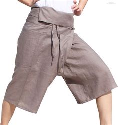 Raan Pah Muang Hemp Raw High Grade Thin Thickness Thai Fisherman Wrap Pants Tall Cut