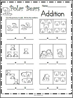 Polar Bears Addition Worksheet