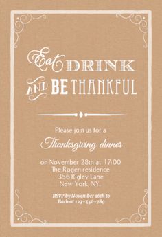free thanksgiving invitation templates