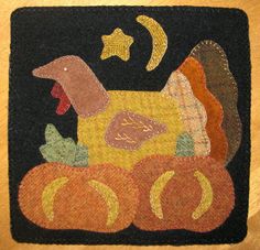 Primitive Give Thanks Turkey Pumpkin Berries Thanksgiving Laser Print 8x10