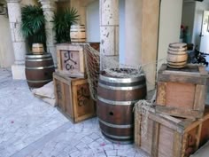 pirate scene to evoke a dock side scene props needed large and small oak barrels and wooden shipping crates - Pirate Halloween Decorations pirate scene to evoke a dock side scene props needed large and small oak barrels and wooden shipping crates - Pirate Halloween Decorations