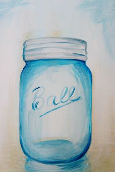 Mason Jar Wall Art blue mason jar acrylic painting on canvas, mason jar wall art Mason Jar Wall Art blue mason jar acrylic painting on canvas, mason jar wall art