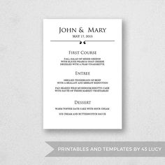 fun menu templates
