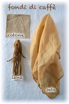 tintura naturale su seta lana e cotone, con fondi di caffè