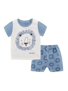2Pcs Baby Set Letter Print T-Shirt Geometric Pattern Pants Boys Clothing Suit