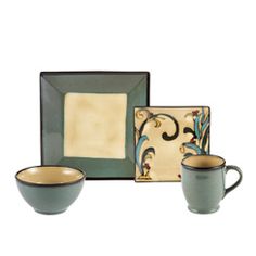 76 Best Do The Dishes Images On Pinterest Dish Sets Dinnerware Belmont Square Blue Leaves Dinnerware Set 32 Pc Service For 8 Online