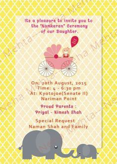 Baby Naming Ceremony Invitation Graphic Design Pinterest