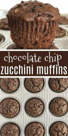 Chocolate Zucchini Muffins | Chocolate zucchini muffins are loaded with chocolate, chocolate chips and plenty of zucchini! Shredded zucchini makes these chocolate muffins so moist and crazy delicious. #muffins #chocolate #easyrecipes