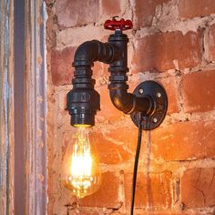 Wandlampe Tap Industriestil Wasserrohr Rohre Vintage Antik Wandleuchte Originell