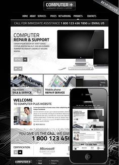computer repair website template
