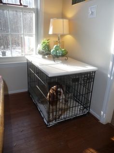 dog crate topper end table living room furniture home decor dog