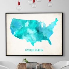 large us map poster