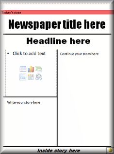 newspaper template for school project