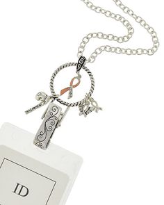 Letter D Initial Black and White Magnetic Metal Eyeglass Badge Holder