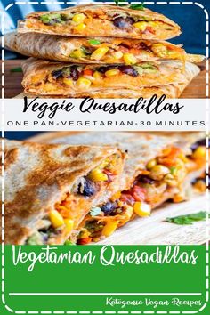 These Vegetarian Quesadillas are the best quick weeknight dinner or lunch! Filled with black beans, sweet potato and avocado these are healthy and delicious!