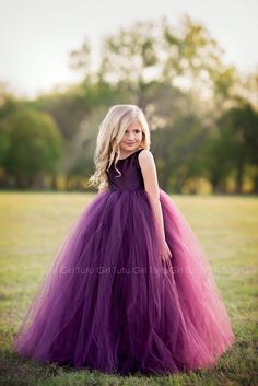 Purple Damask Flower Girl Dress