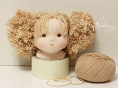 Mid brown poupées viscose wigging cheveux doll house miniature