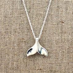 Sterling Silver Side Facing Whale With Curved Tail Charm