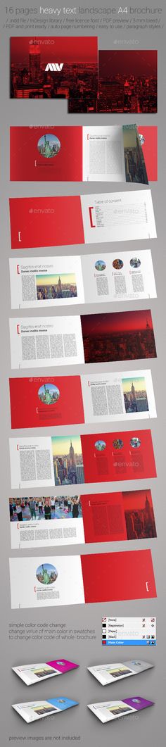 A5 Landscape Brochure Template Pinterest Corporate brochure