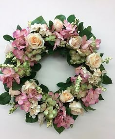 Spring Front Door Wreaths, Spring Wreaths, Hydrangea Wreath Spring, Silk Flower Wreaths, Spring Floral Wreath