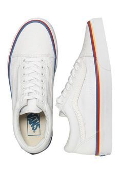 rainbow true white vans womens